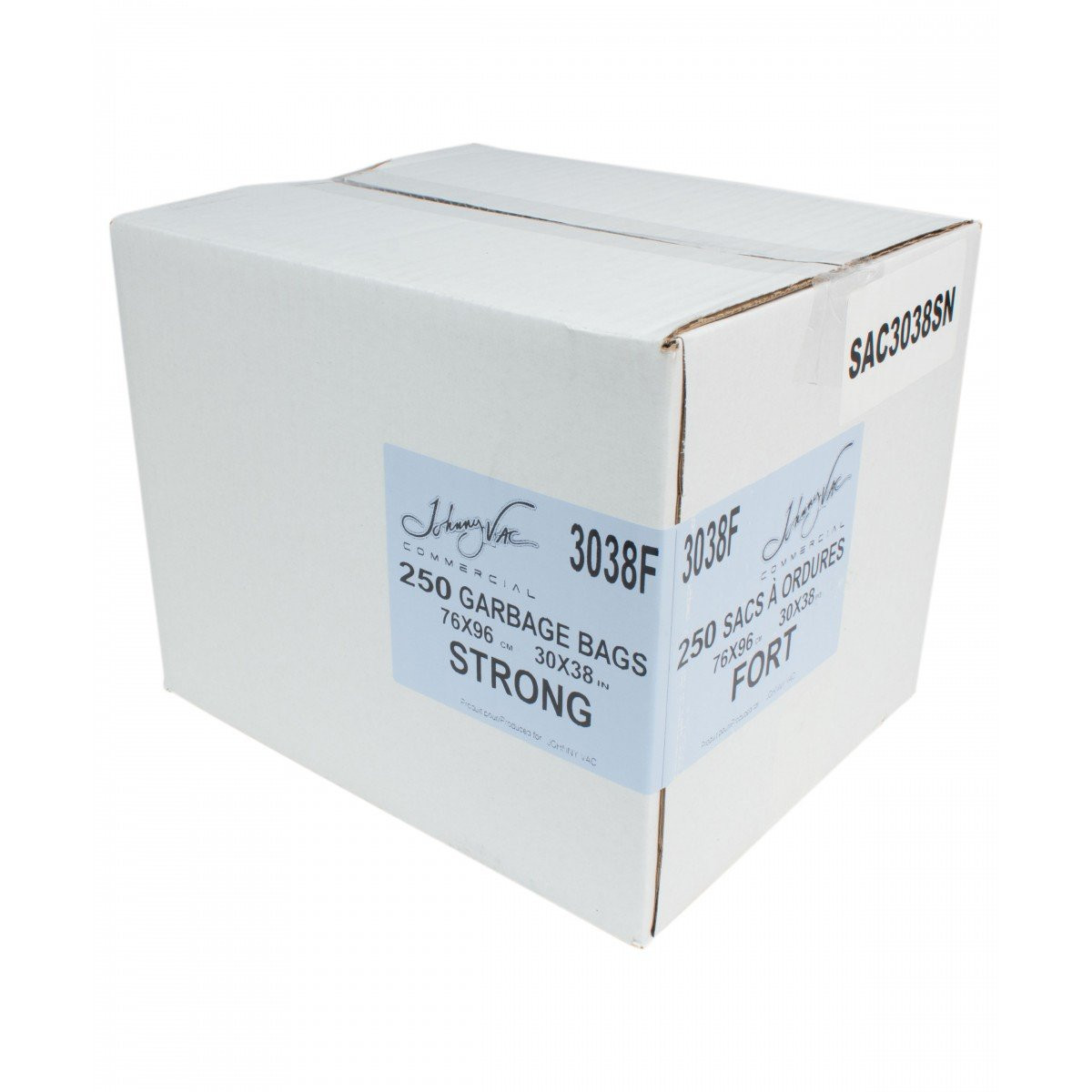 Commercial Garbage / Trash Bags - Strong - 30" X 38" (76.2 cm x 96.5 cm) - Black - Box of 200