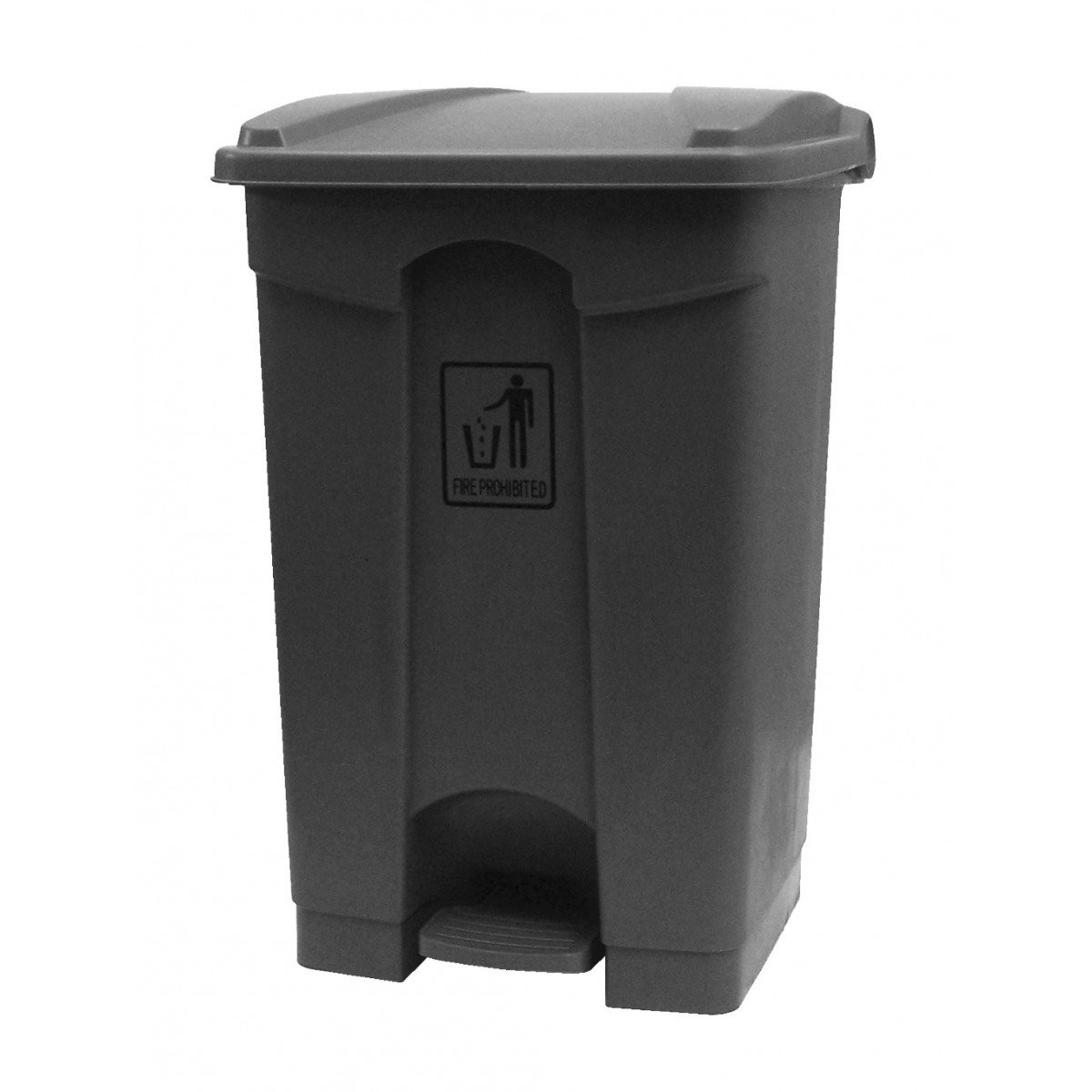 Trash Garbage Can Bin with Lid and Pedal - 11 gal (45 L) - BIN45ST - Grey