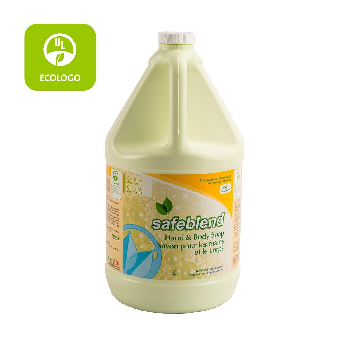 Ecologo Hand and Body Soap - Fragrance Free - 1.06 gal (4 L) - Safeblend
