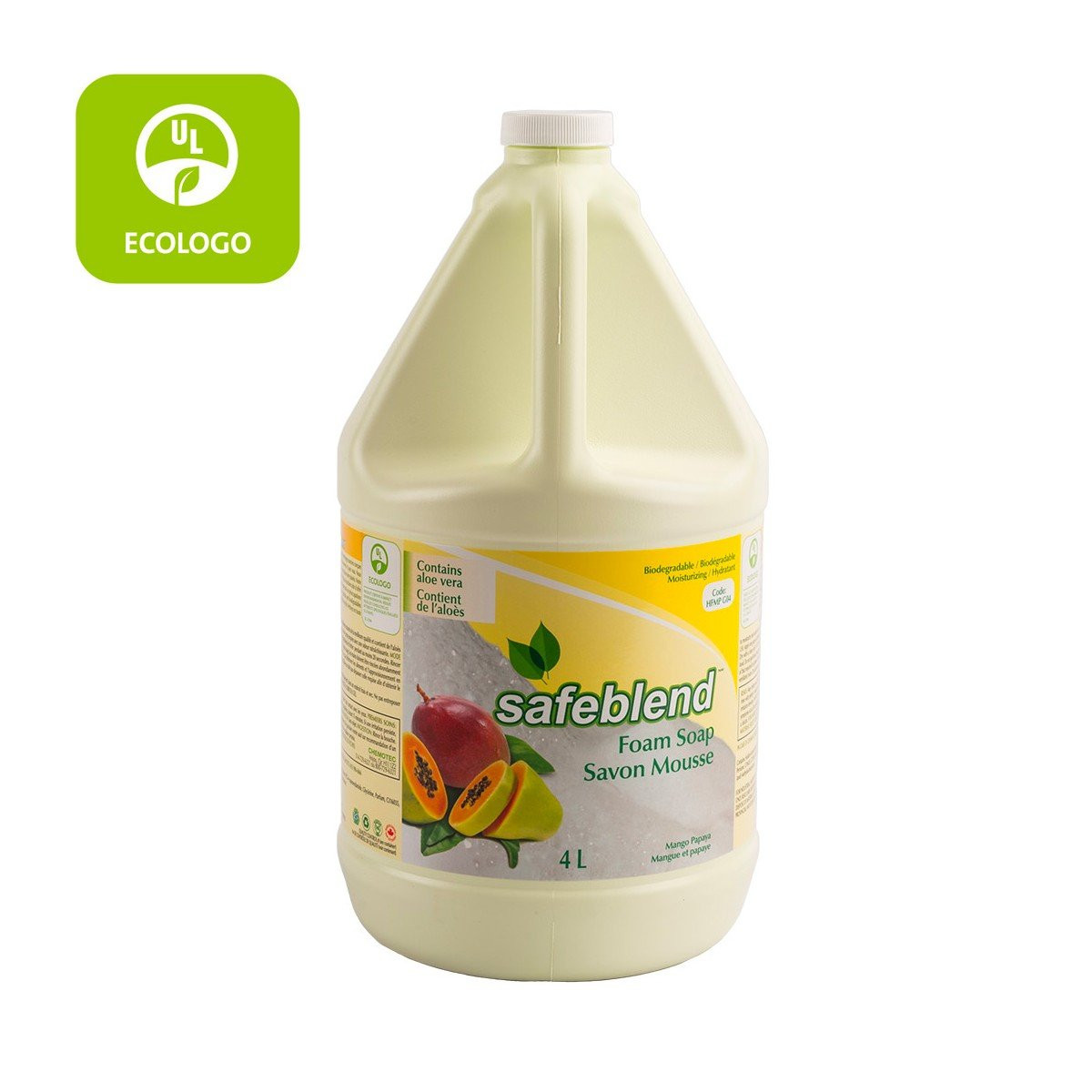 Ecologo Hands and Body Foam Soap - Mango and Papaya - 1.06 gal (4 L) - Safeblend