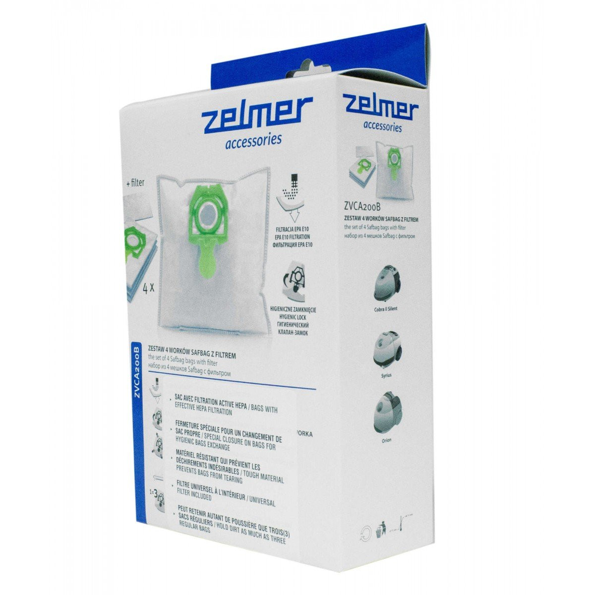 Hepa Bag for Zelmer VC1500 and VC2500 Canister Vacuum - Pack of 4 Bags + 1 Filter