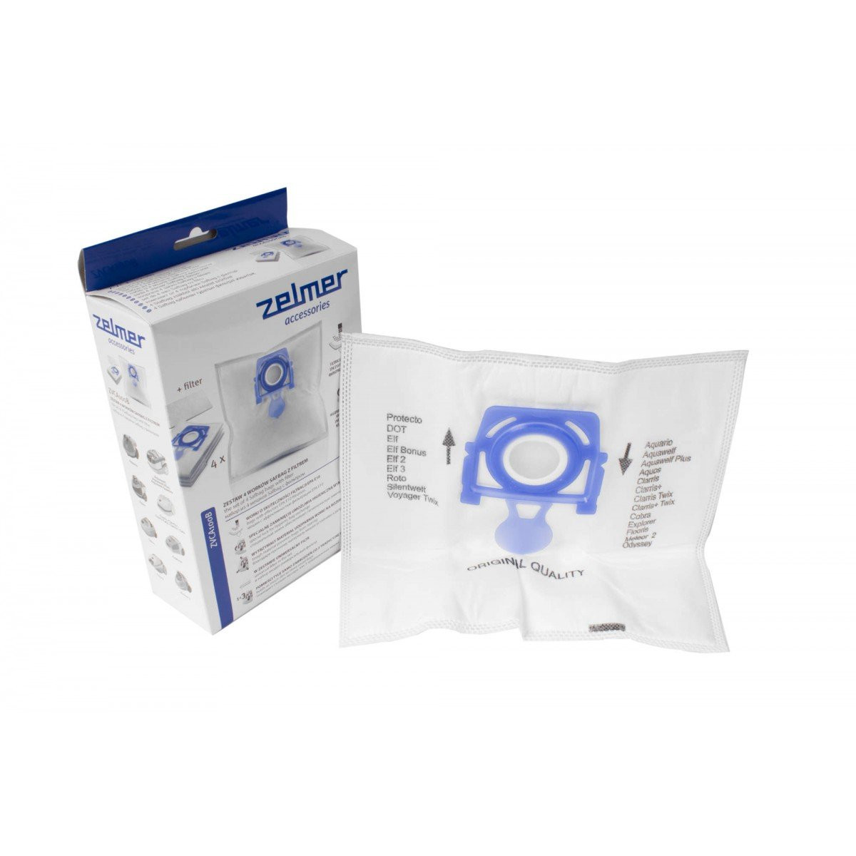 HEPA Microfilter Bag for Zelmer 450 Canister Vacuum - Pack of 4 Bags + 1 Filter - Zelmer ZVAC100B