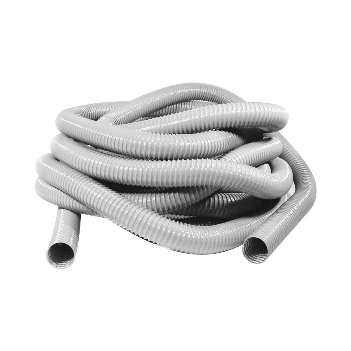 Hose for Central Vacuum - 20' (6 m) - 2" (50 mm) dia - Grey - Metal Reinforced