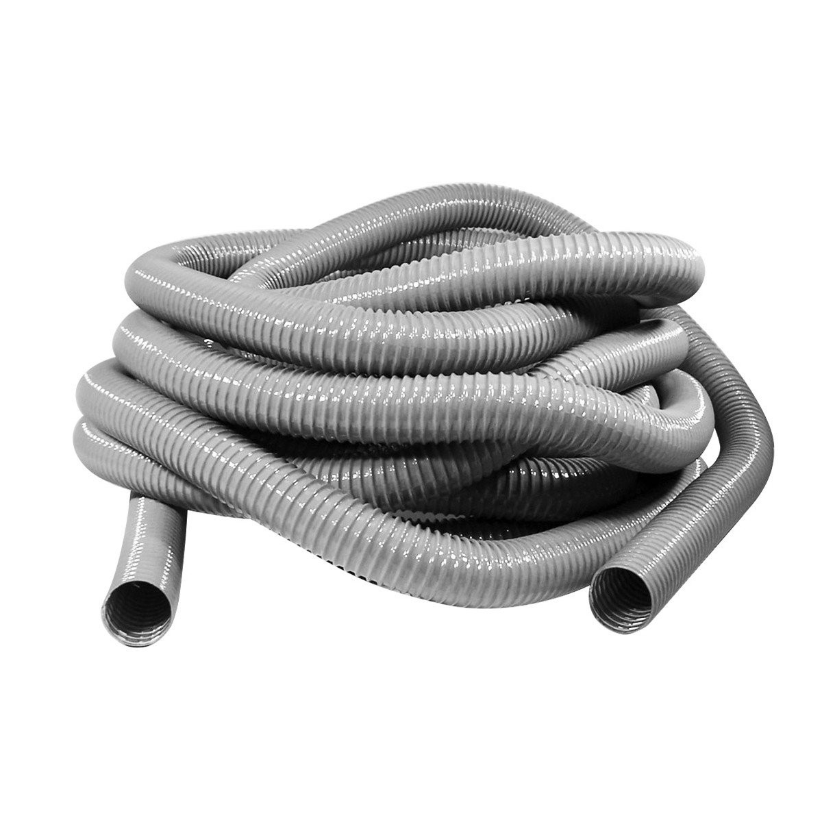 Hose for Central Vacuum - 50' (15 m) - 2" (50 mm) dia - Grey - Metal Reinforced