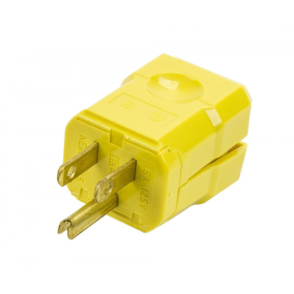 Male Electrical Plug - 3 Wires - Top Quality - Yellow - Leviton