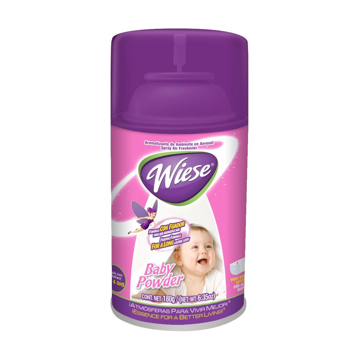 Metered Air Freshener - Baby Powder Scent - 6.2 oz (180 ml) - Wiese NAEDC12