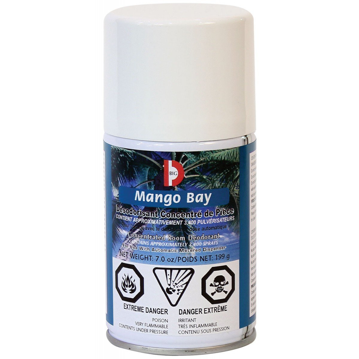 Metered Concentrated Room Deodorant - Mango - 3400 Sprays - 7 oz (199 G) Big D 473