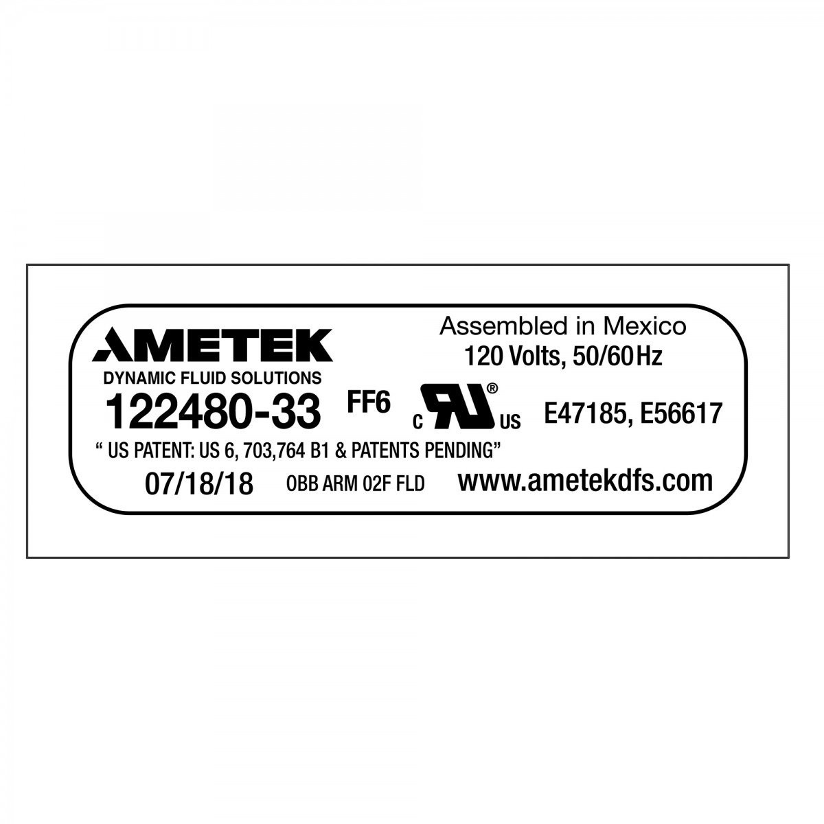 MOTOR 122480-13, 5.2 W / 4" 3/4 H