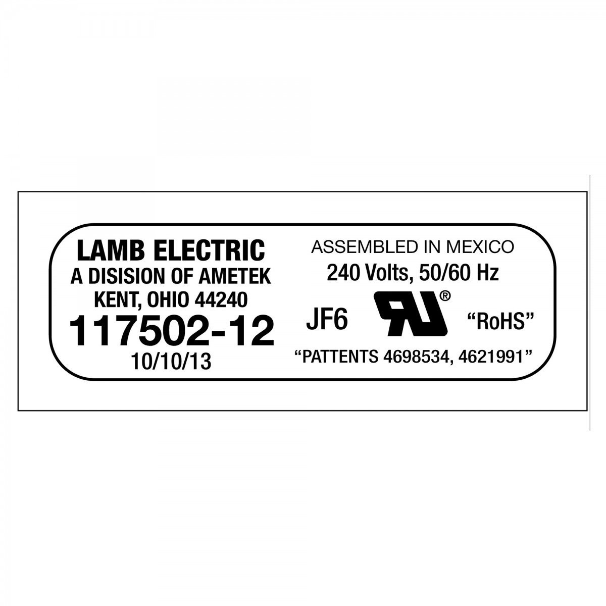 MOTOR LAMB TANGENTIAL 3F 7.2" 240V