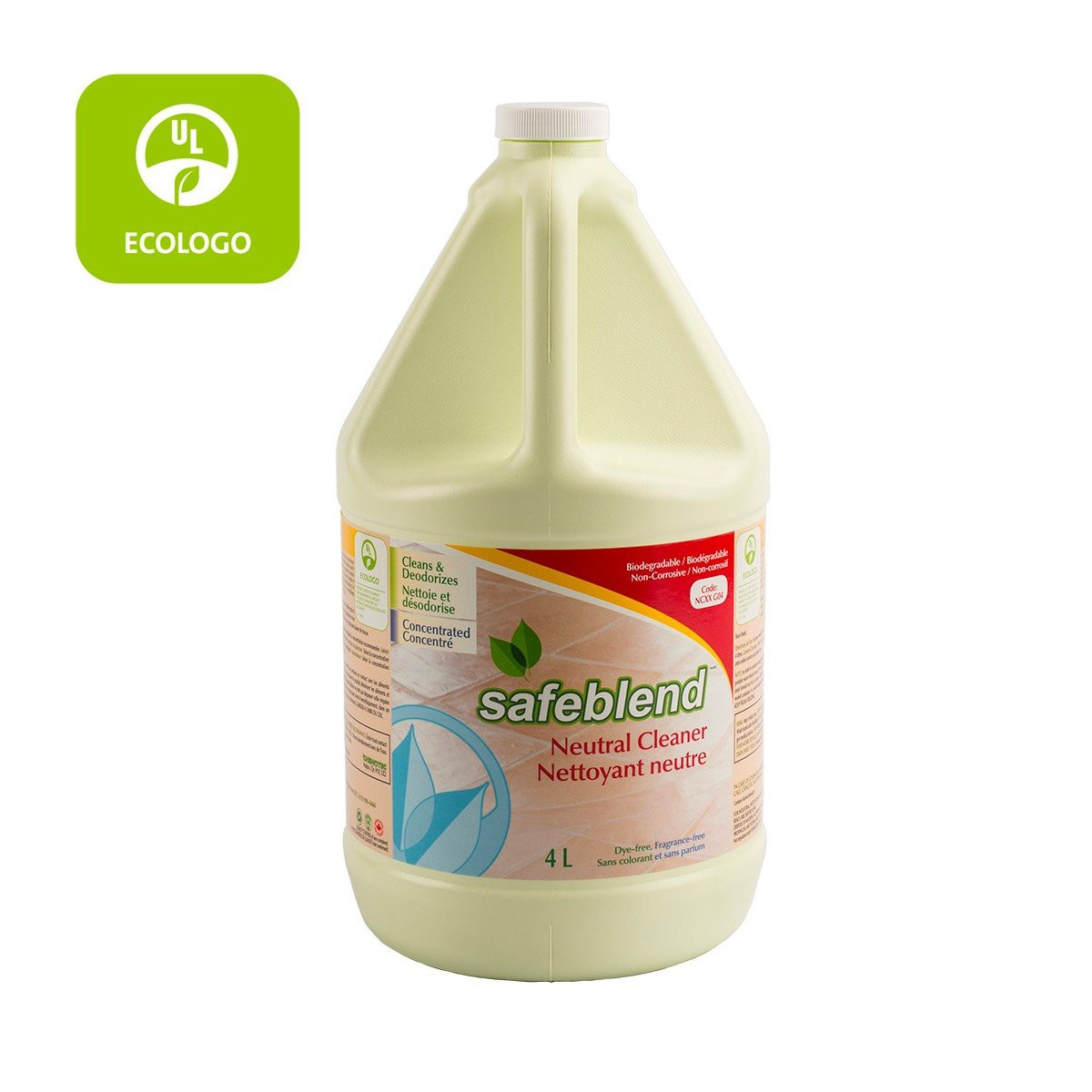 ECOLOGO Concentrated Neutral Cleaner - Fragrance Free- 1.06 gal (4 L) - Safeblend