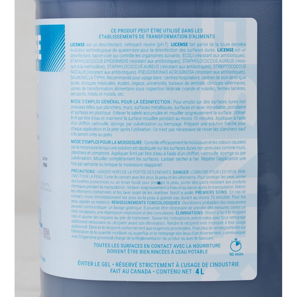 Neutral Concentrated Desinfectant Cleaner - 1.06 gal (4 L) - License