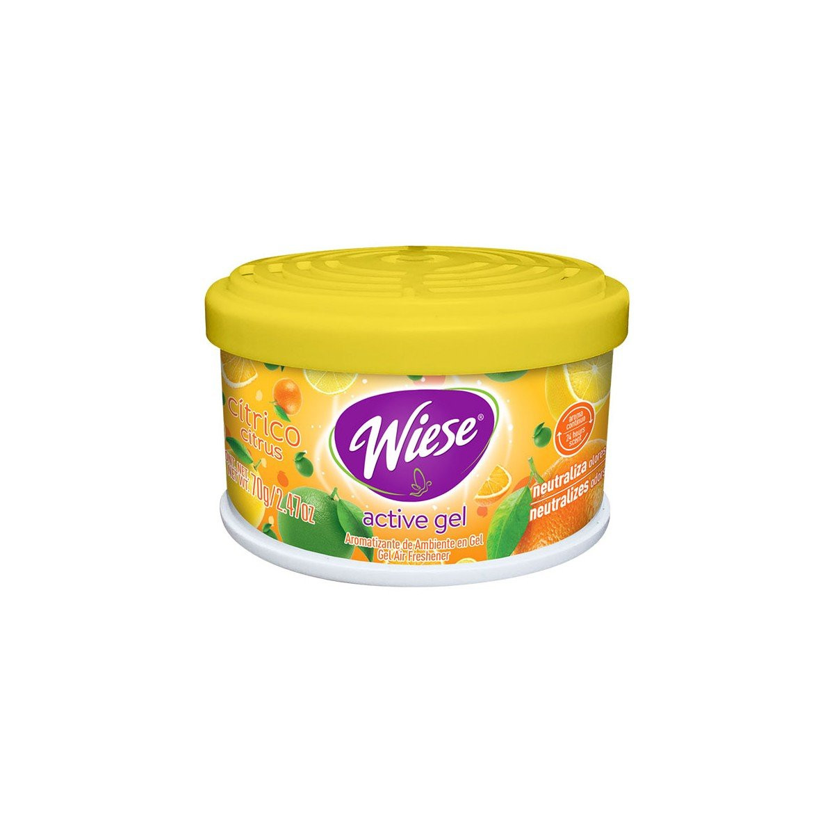 Odors Neutralizer - Air Freshener - Gel - Citrus Scent - 2.47 oz (70 g) Jar - Wiese NARGE06
