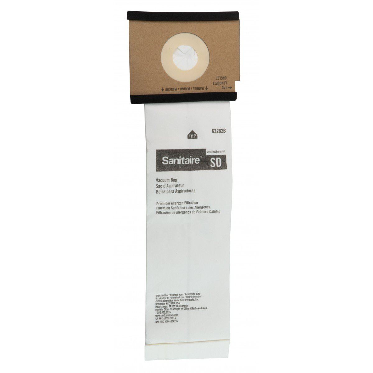 Paper Bag for Sanitaire Type SD Models S9120, SC9150 and SC9180 Vacuum - Pack of 5 Bags - 63262-B