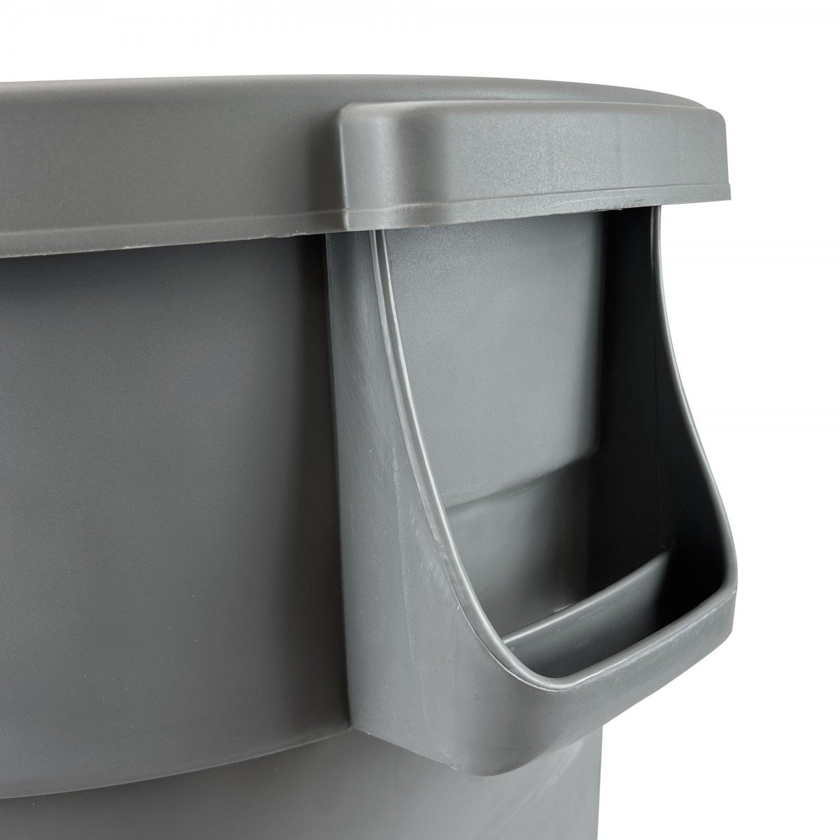 Round Trash Garbage Can Bin with Lid - 44 gal (167 L) - Grey