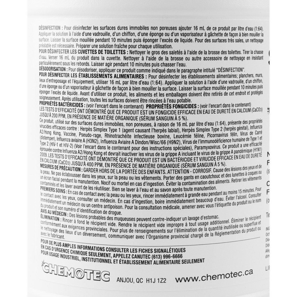 Saniblend - Cleaner - Deodorizer - Disinfectant - Concentrated - Lemon - 1.06 gal (4 L) - Safeblend S64LGW4