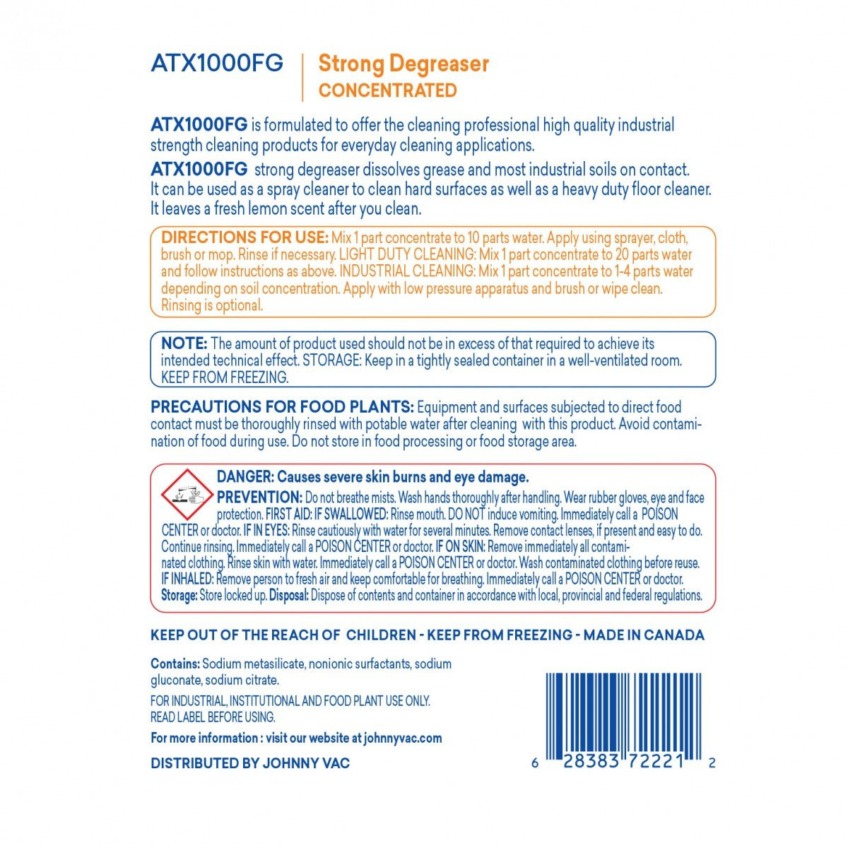 Strong Degreaser Concentrated - 1.06 gal (4 L) - Attax ® Pro