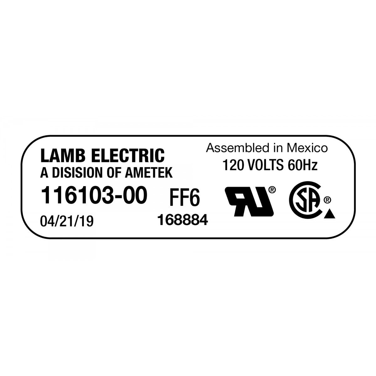 Tangential Vacuum Motor - 7.2" dia - 3 Fans - 120 V - 13.8 A - 1544 W - 403 Airwatts - 134" Water Lift - 92.1 CFM - Epoxy Paint - Lamb / Ametek 116103-00 / 116119 (B)