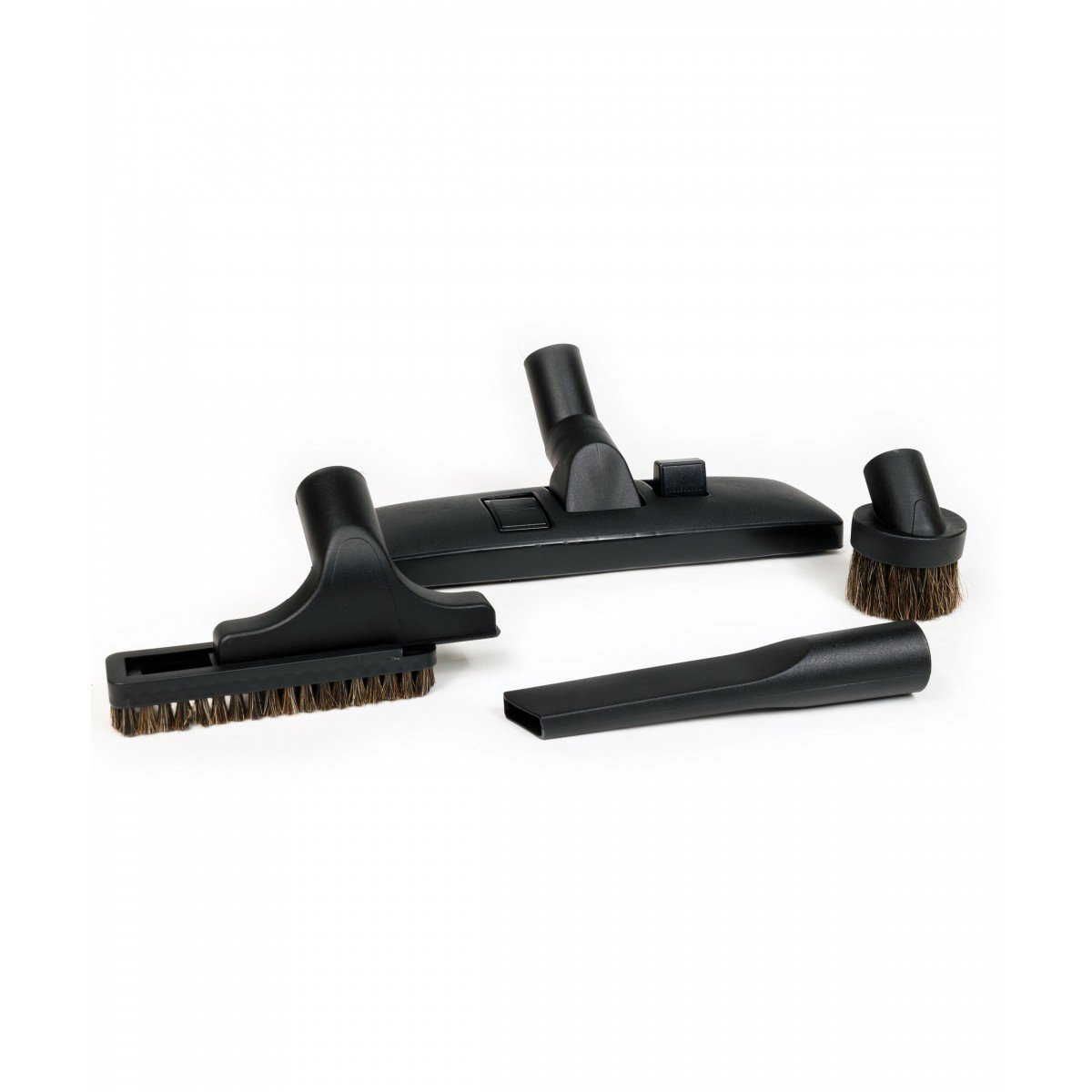 Brush Kit - 12" (30.5 cm) Combined Floor and Carpet Brush - Dusting Brush - Upholstery Brush - Crevice Tool - 1 ¼ " (31.75 mm) dia - Fits All - Black