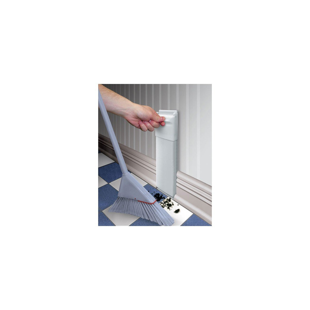 Automatic Dust Pan for Central Vacuum - White - Wall Mount