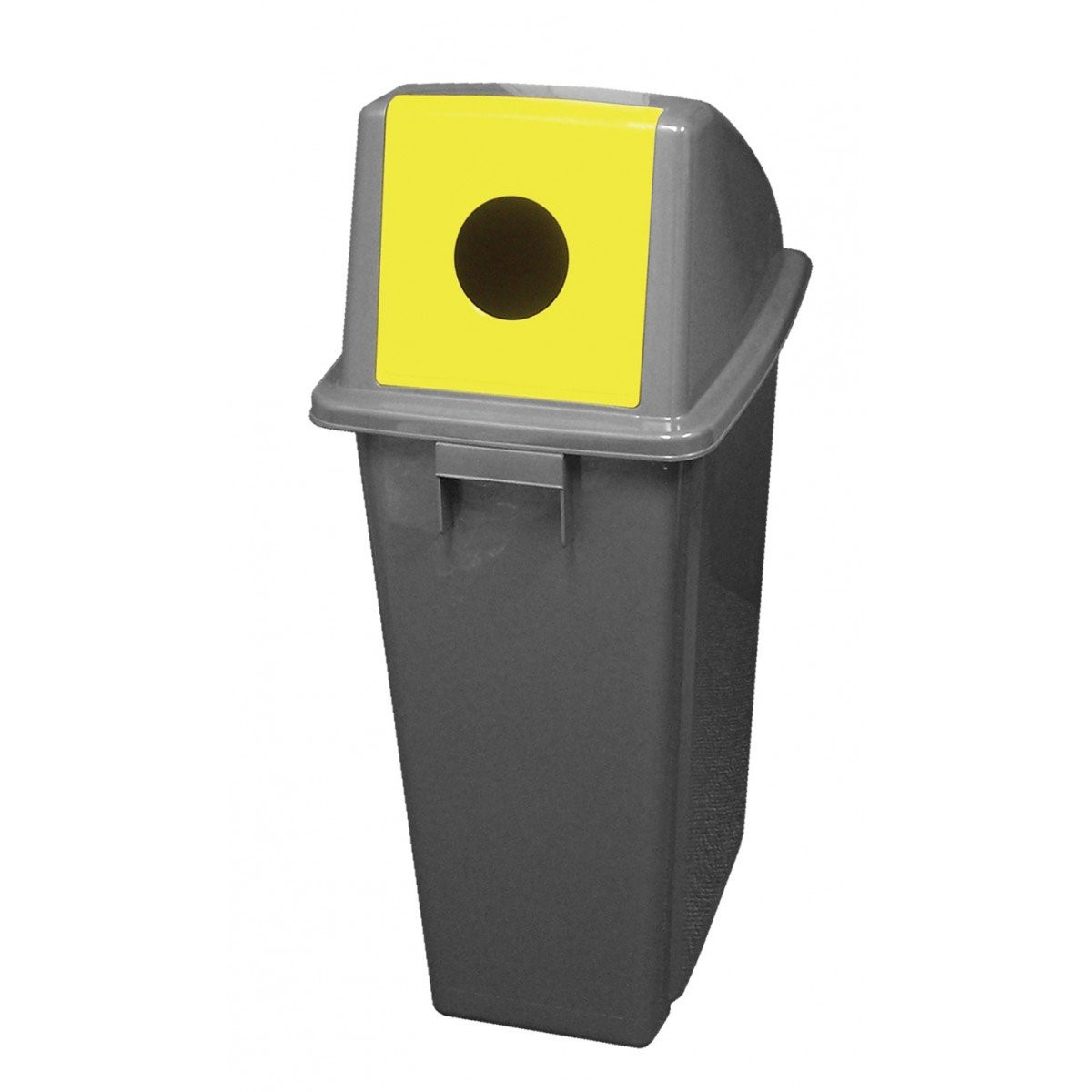 Waste Bin for Recycling with Lid Suitable for Bottles - 15,8 gal (60 L) - BIN60PR - Grey and Yellow